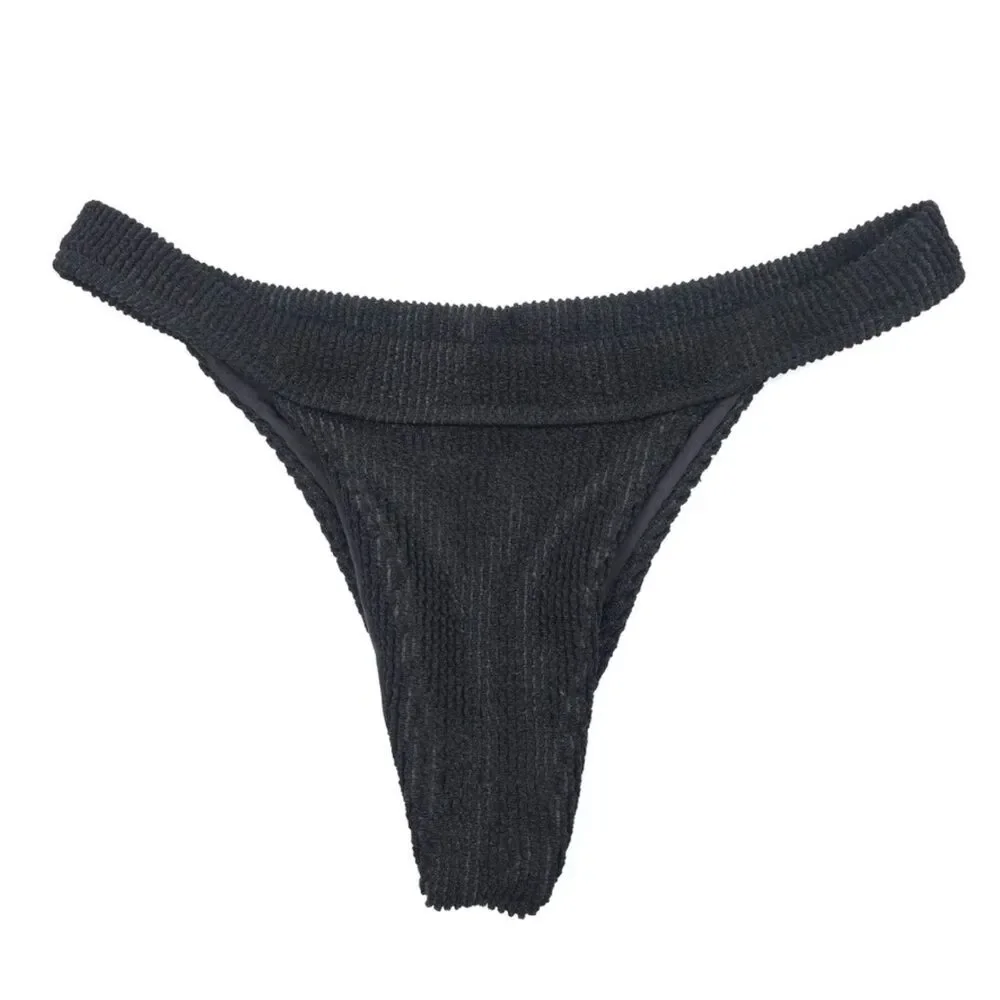 NEW Frankies Bikinis Ribbed Knit Bikini Bottom 90s Y2k Minimal Clean Girl Resort
